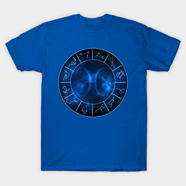 Pisces Zodiac Symbol T-Shirt by ArnarionArt